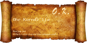 Ohr Kornélia névjegykártya